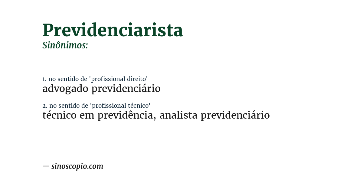 Sinônimo de previdenciarista