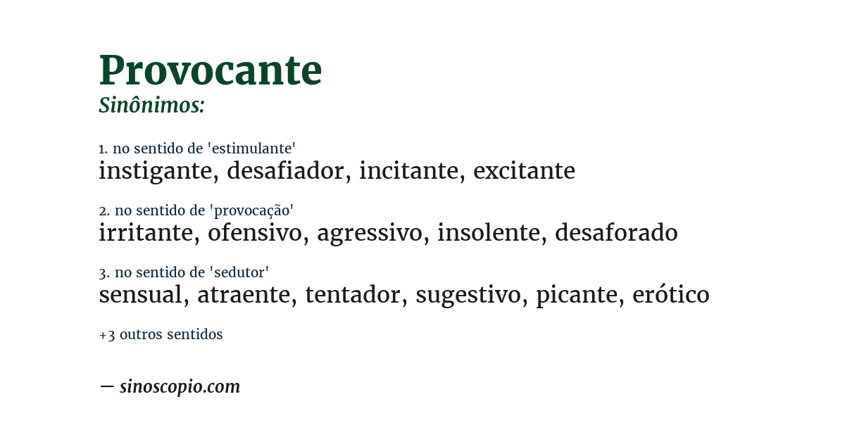 Sinônimo de provocante