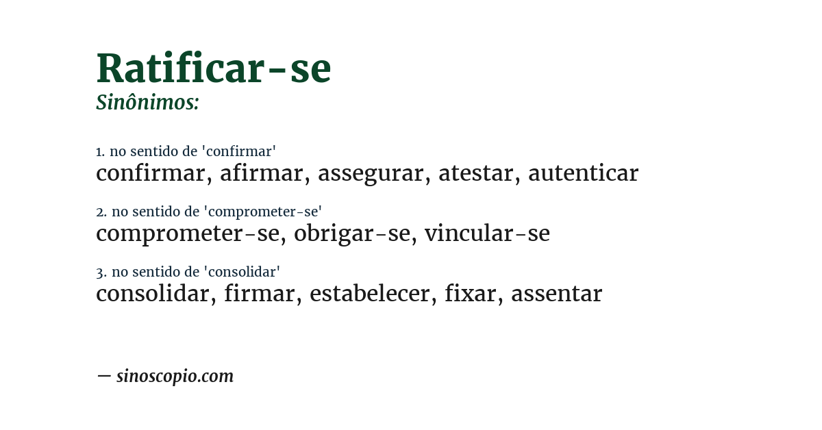 Sinônimo de ratificar-se