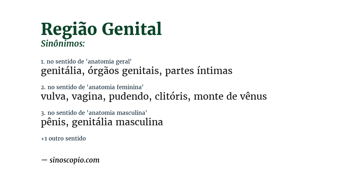 Sinônimo de região genital