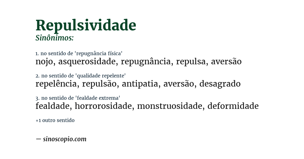 Sinônimo de repulsividade
