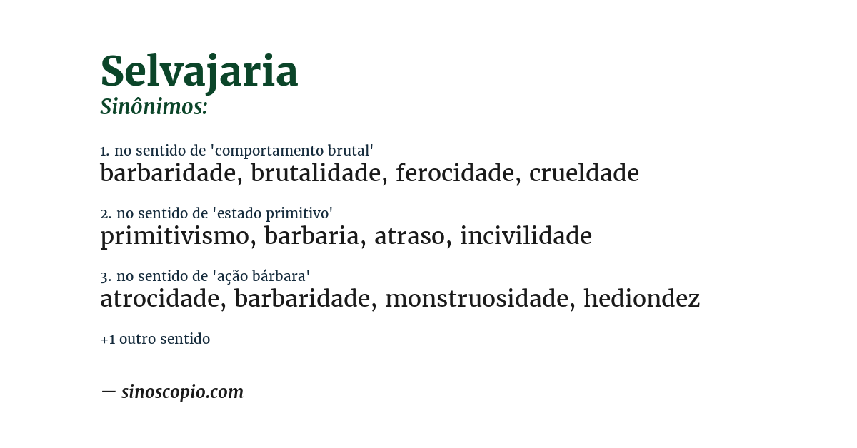 Sinônimo de selvajaria
