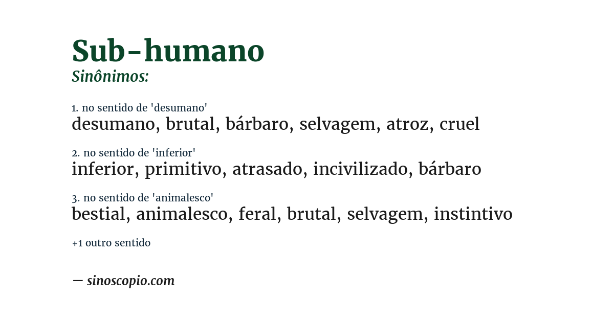 Sinônimo de sub-humano