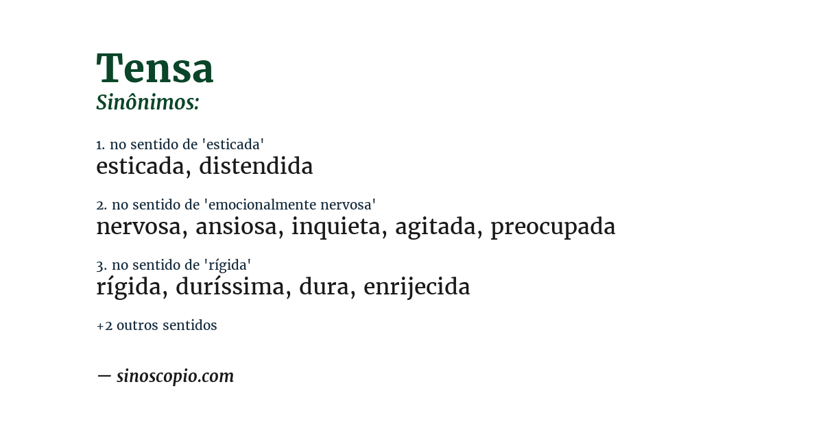 Sinônimo de tensa