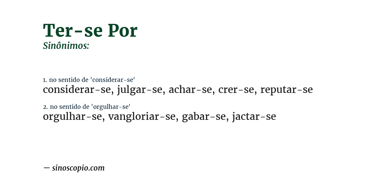 Sinônimo de ter-se por