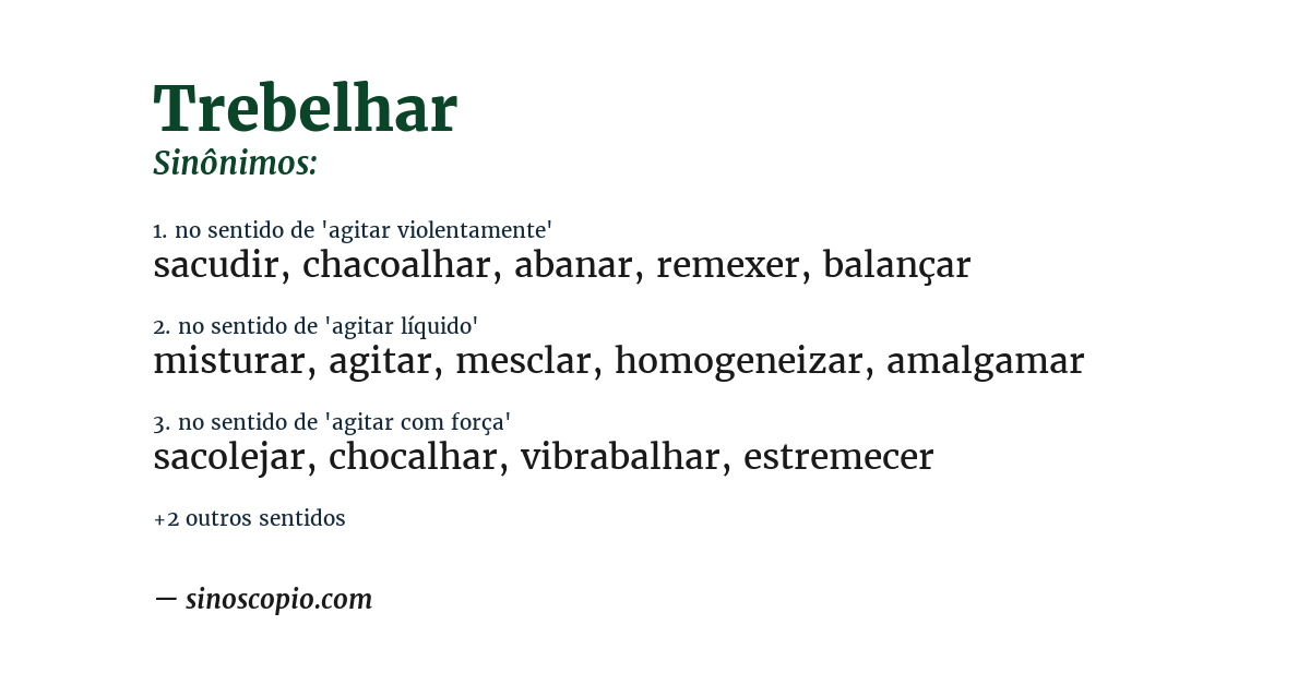 Sinônimo de trebelhar