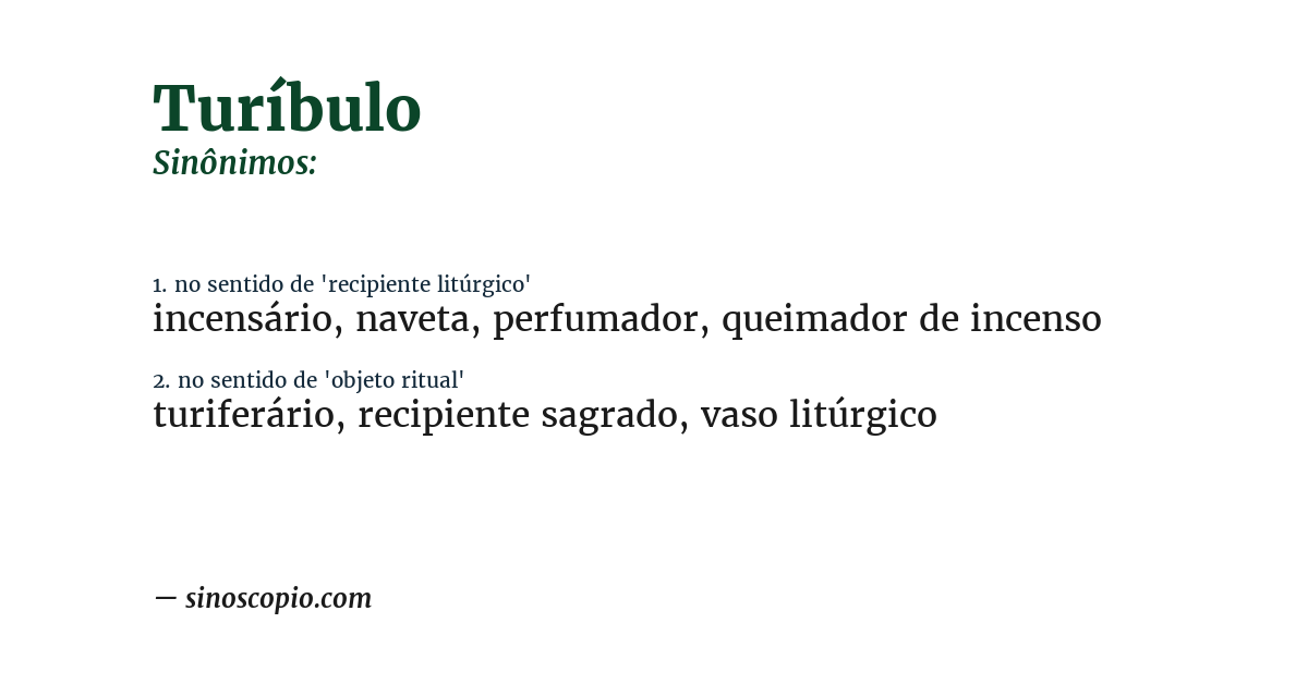 Sinônimo de turíbulo