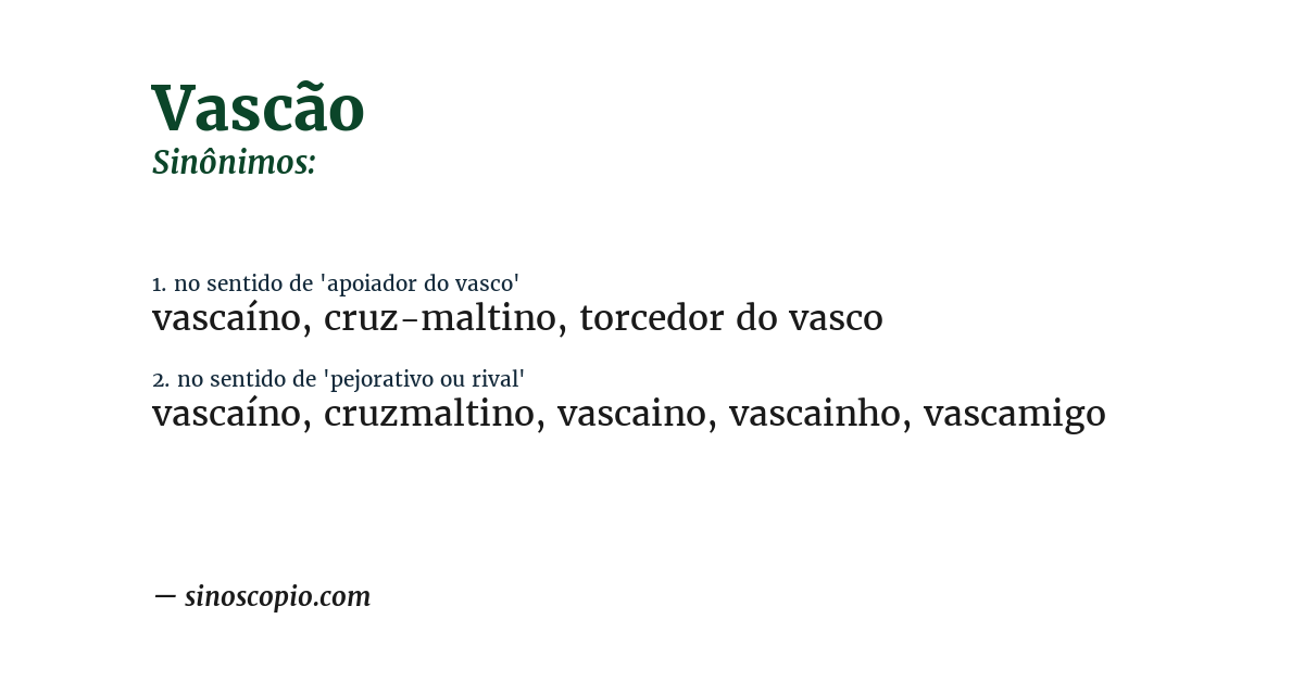 Sinônimo de vascão