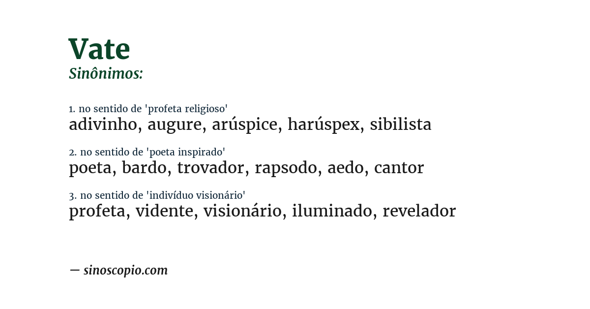 Sinônimo de vate