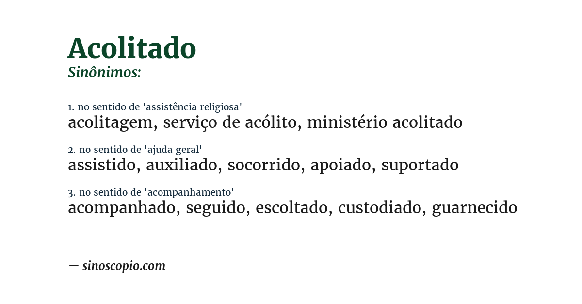 Sinônimo de acolitado