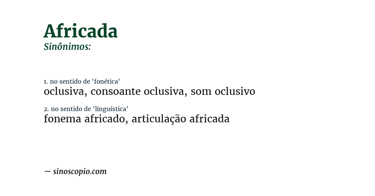 Sinônimo de africada