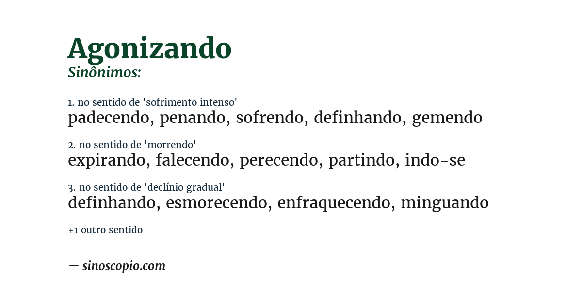 Sinônimo de agonizando