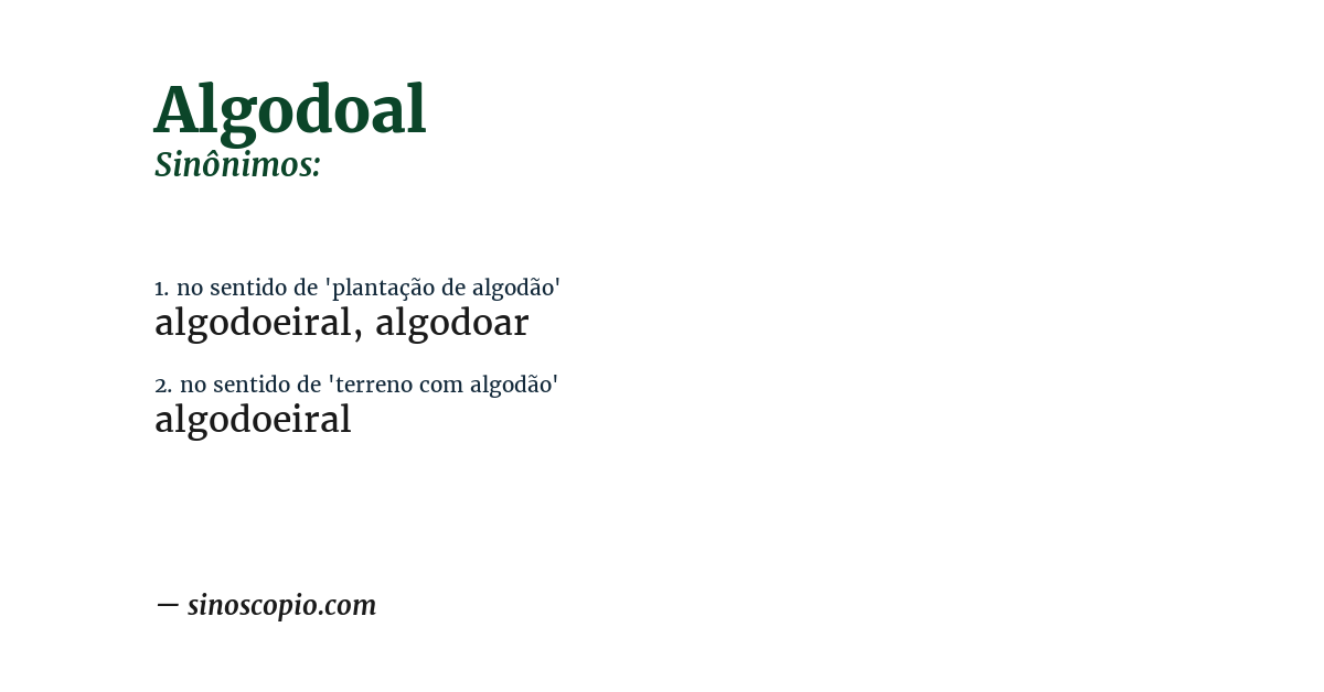 Sinônimo de algodoal