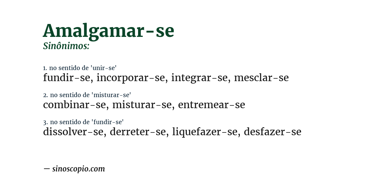 Sinônimo de amalgamar-se