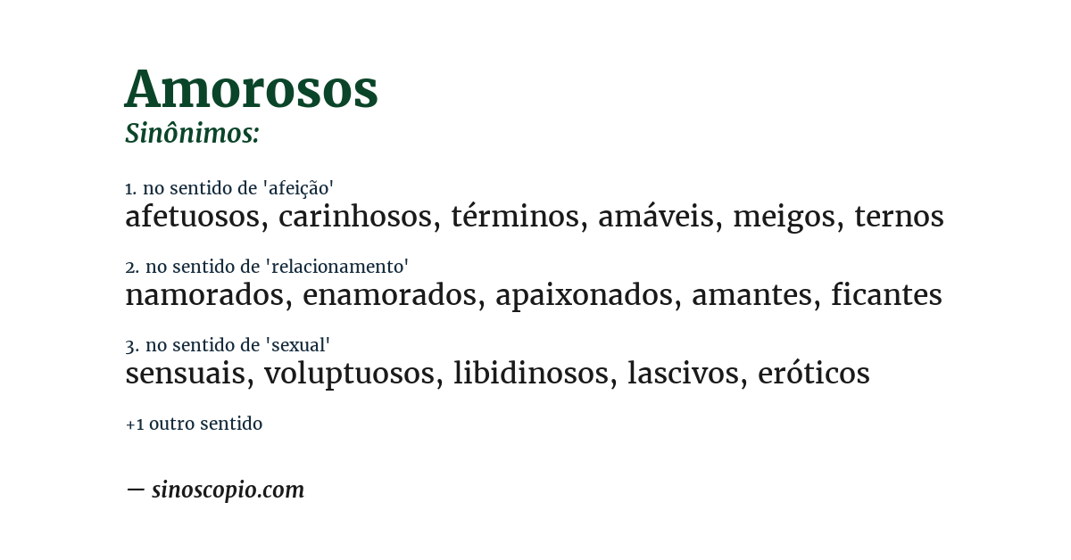 Sinônimo de amorosos