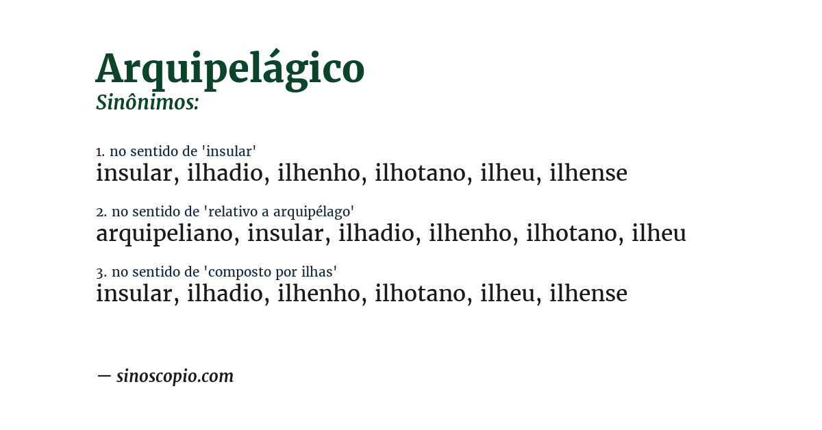 Sinônimo de arquipelágico