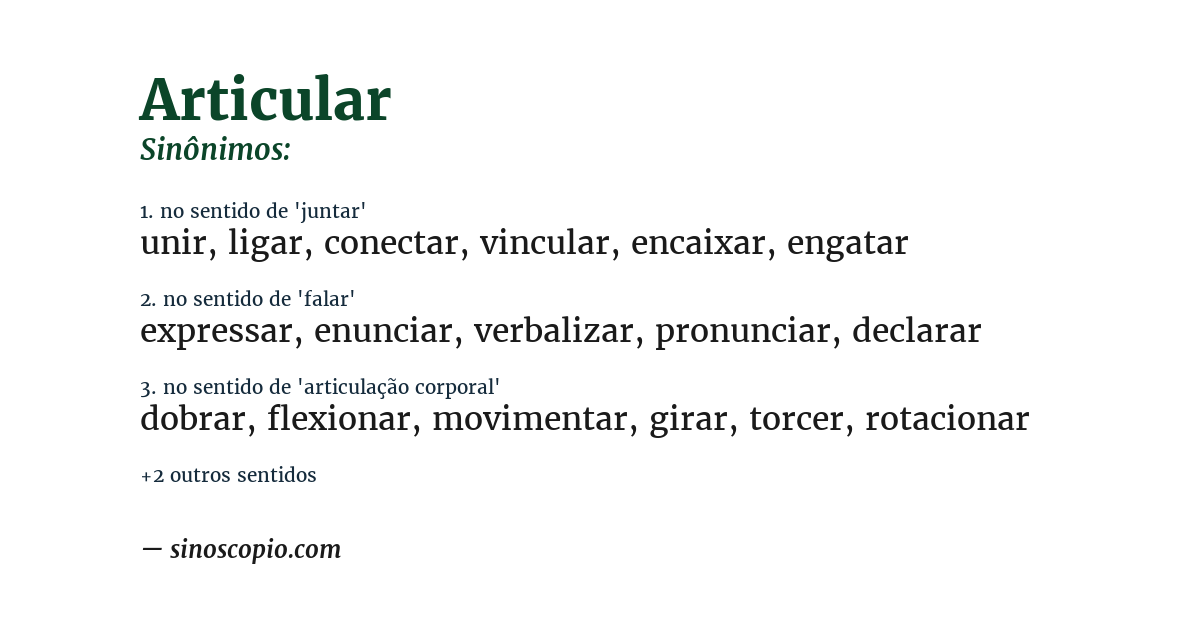 Sinônimo de articular