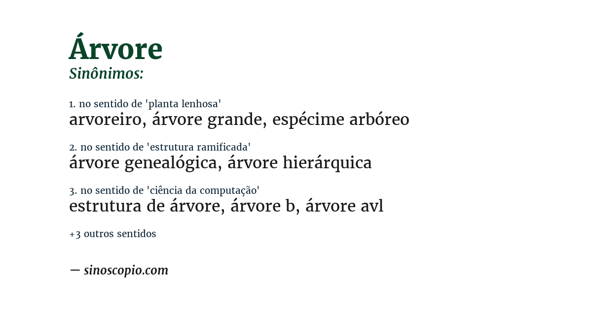 Sinônimo de árvore