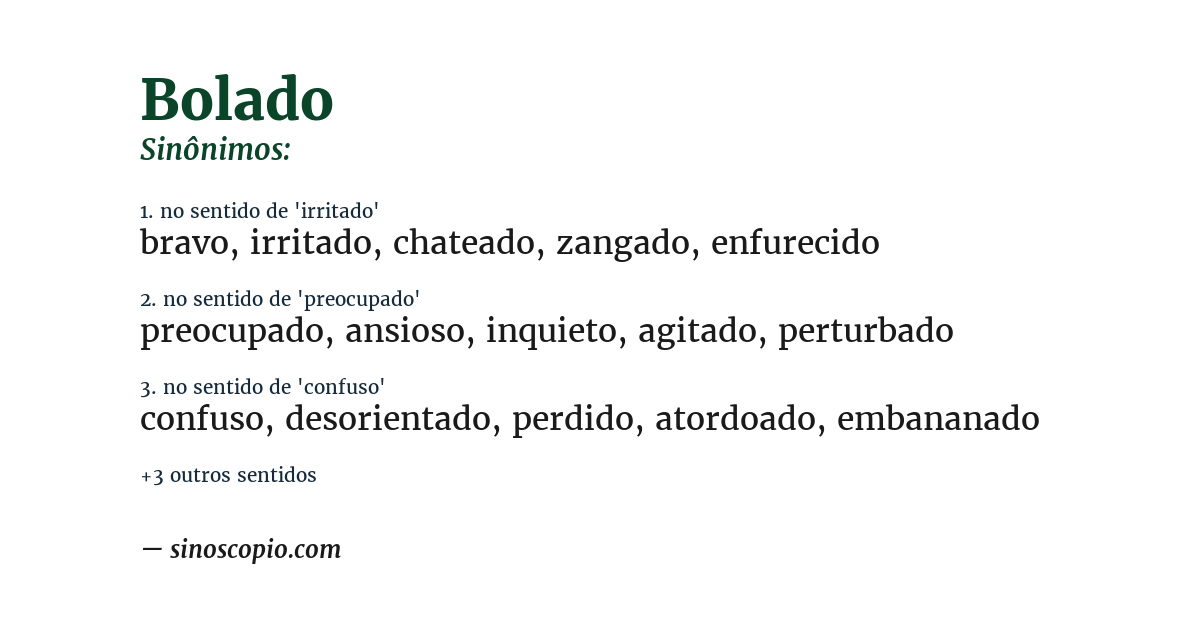 Sinônimo de bolado