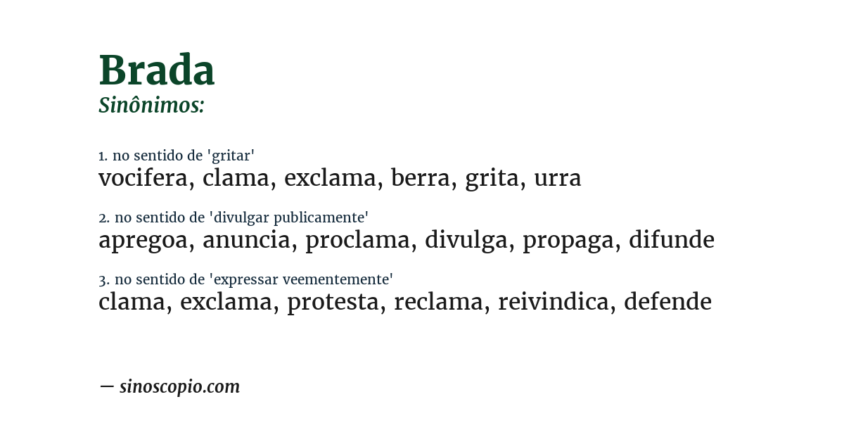 Sinônimo de brada
