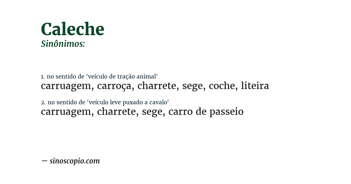 Sinônimo de caleche