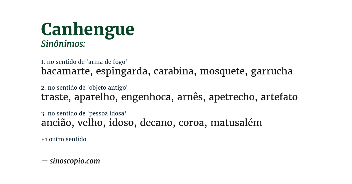 Sinônimo de canhengue