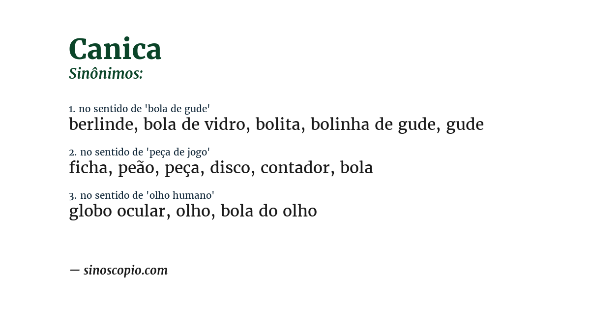 Sinônimo de canica