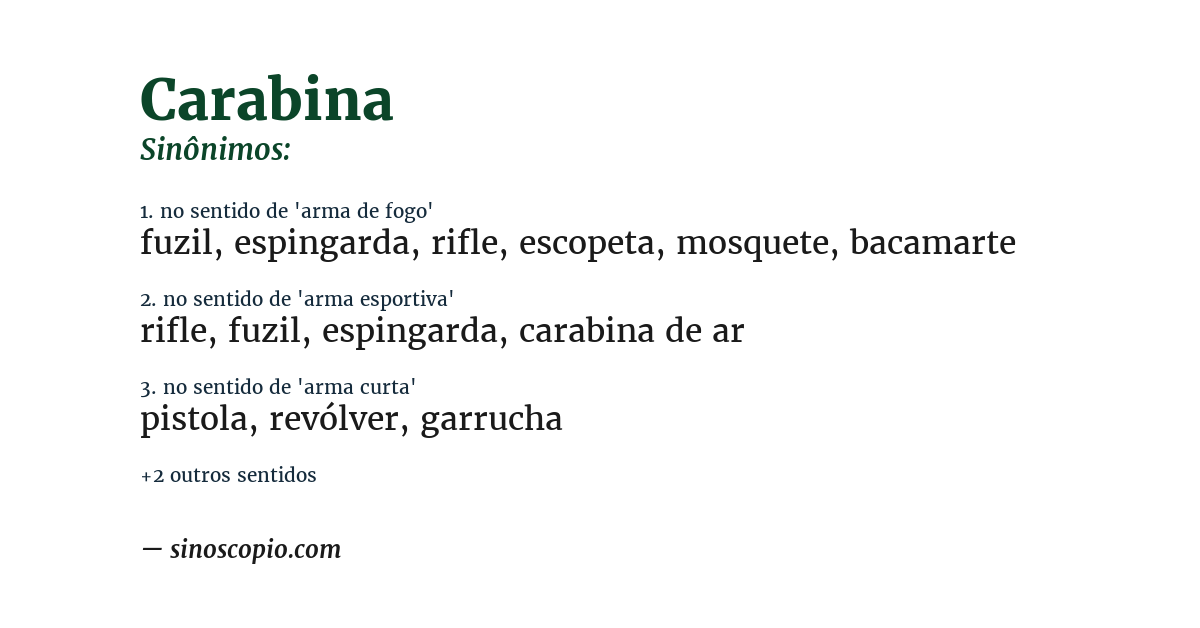 Sinônimo de carabina