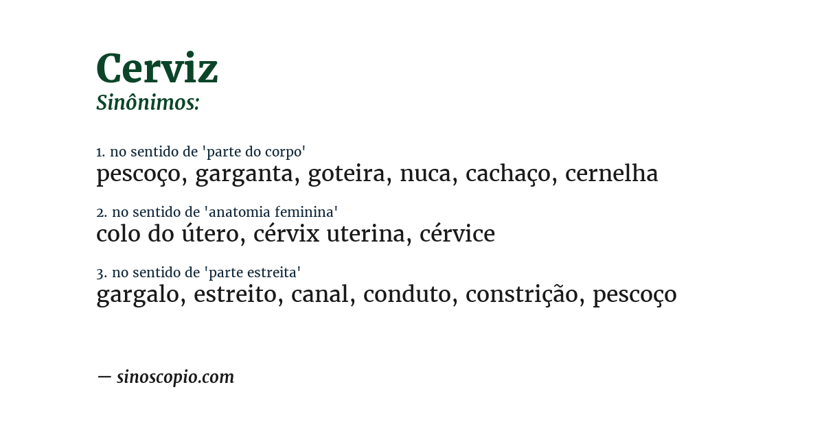 Sinônimo de cerviz