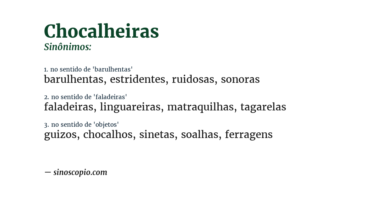 Sinônimo de chocalheiras