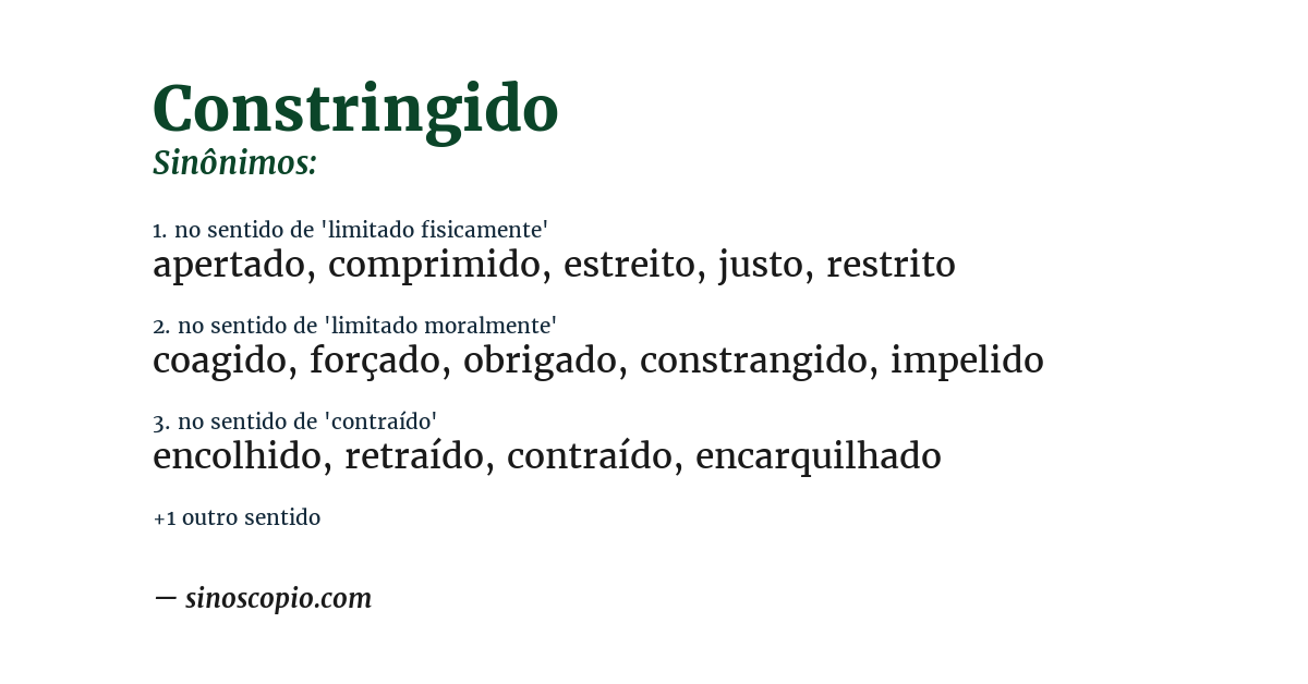 Sinônimo de constringido