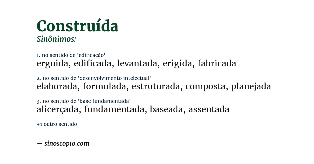 Sinônimo de construída