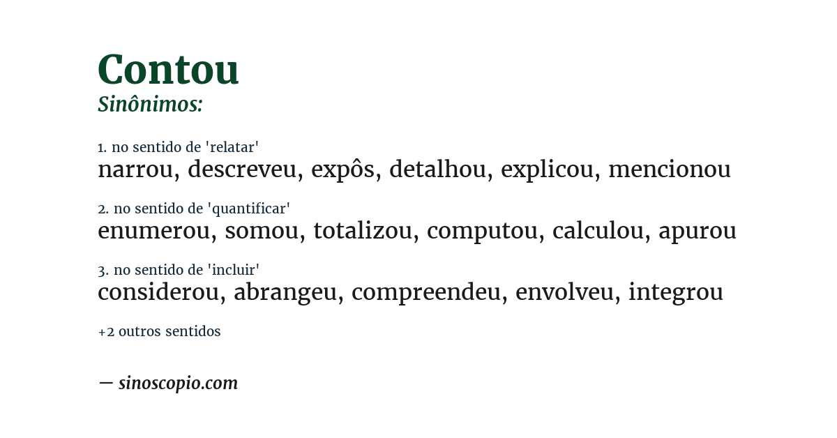 Sinônimo de contou