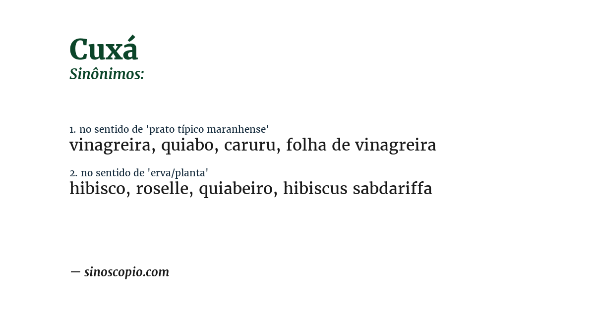 Sinônimo de cuxá