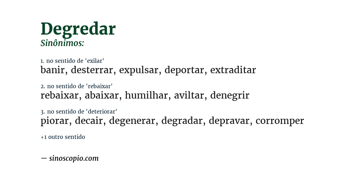 Sinônimo de degredar