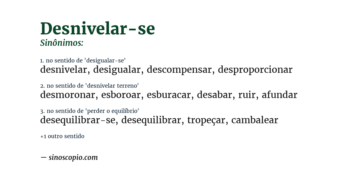 Sinônimo de desnivelar-se