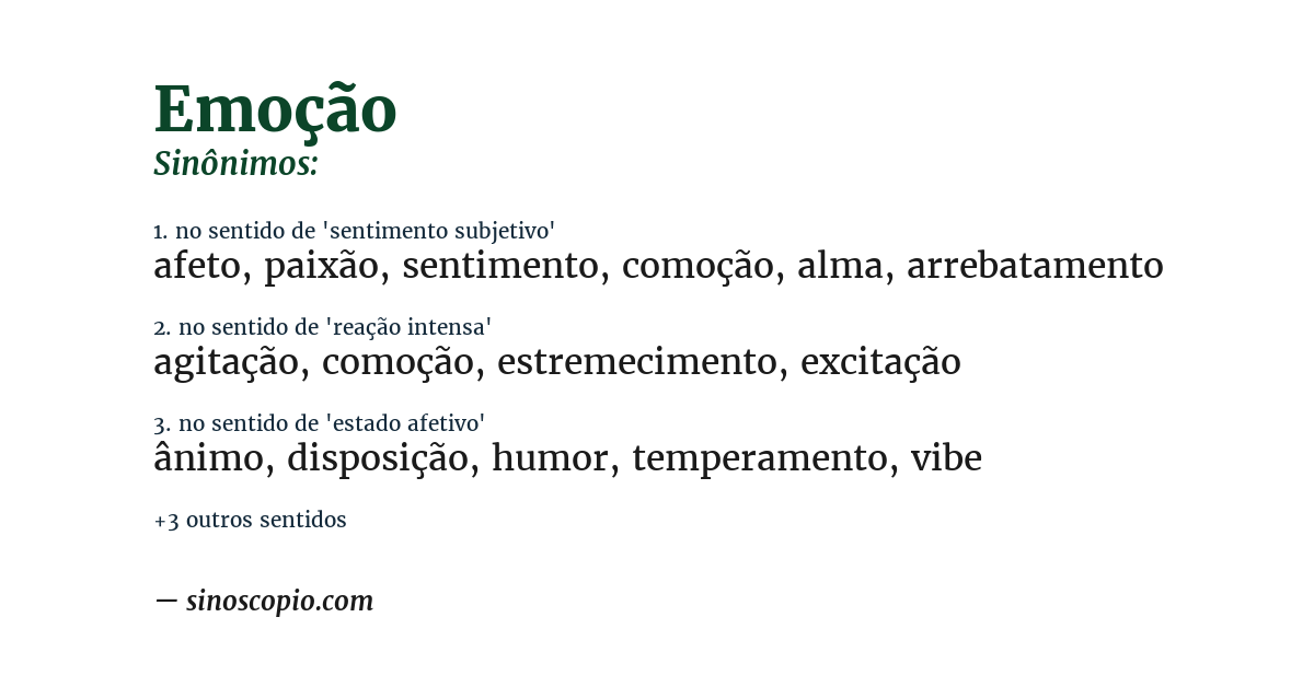 Sinônimo de emoção