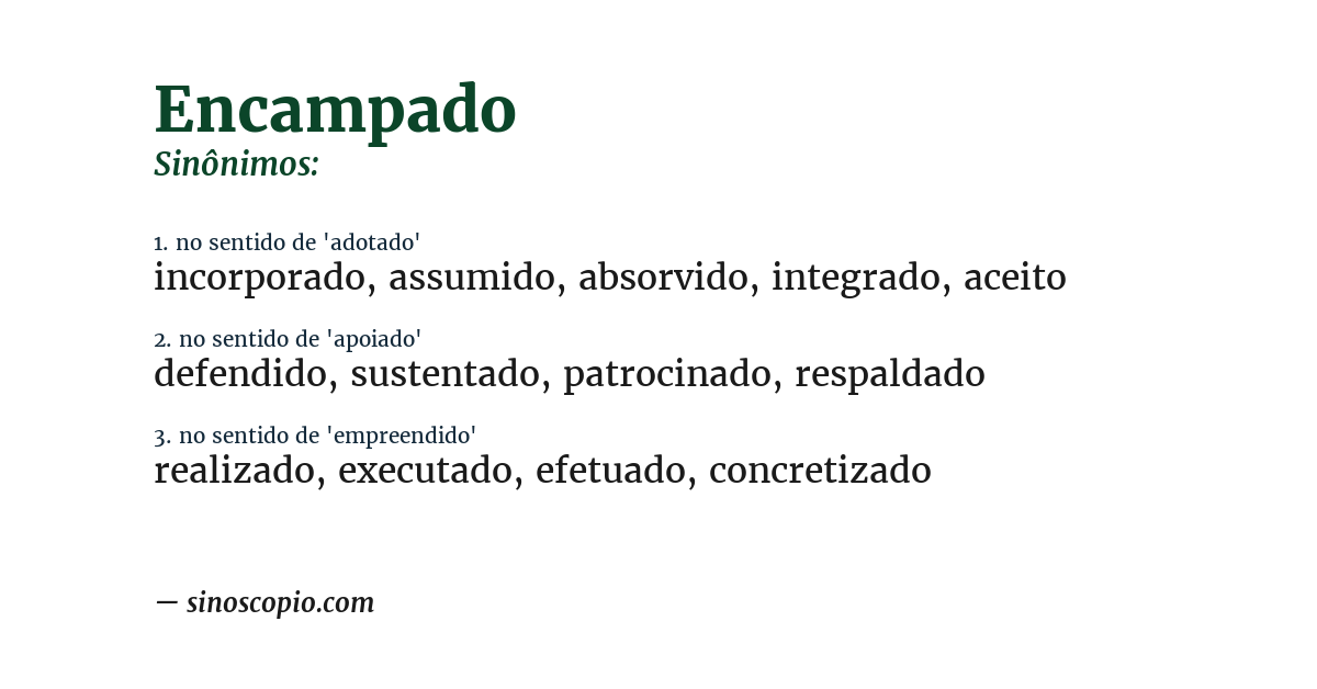 Sinônimo de encampado