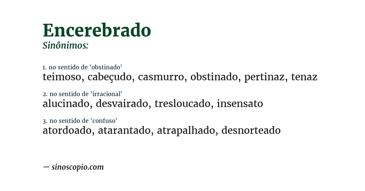 Sinônimo de encerebrado