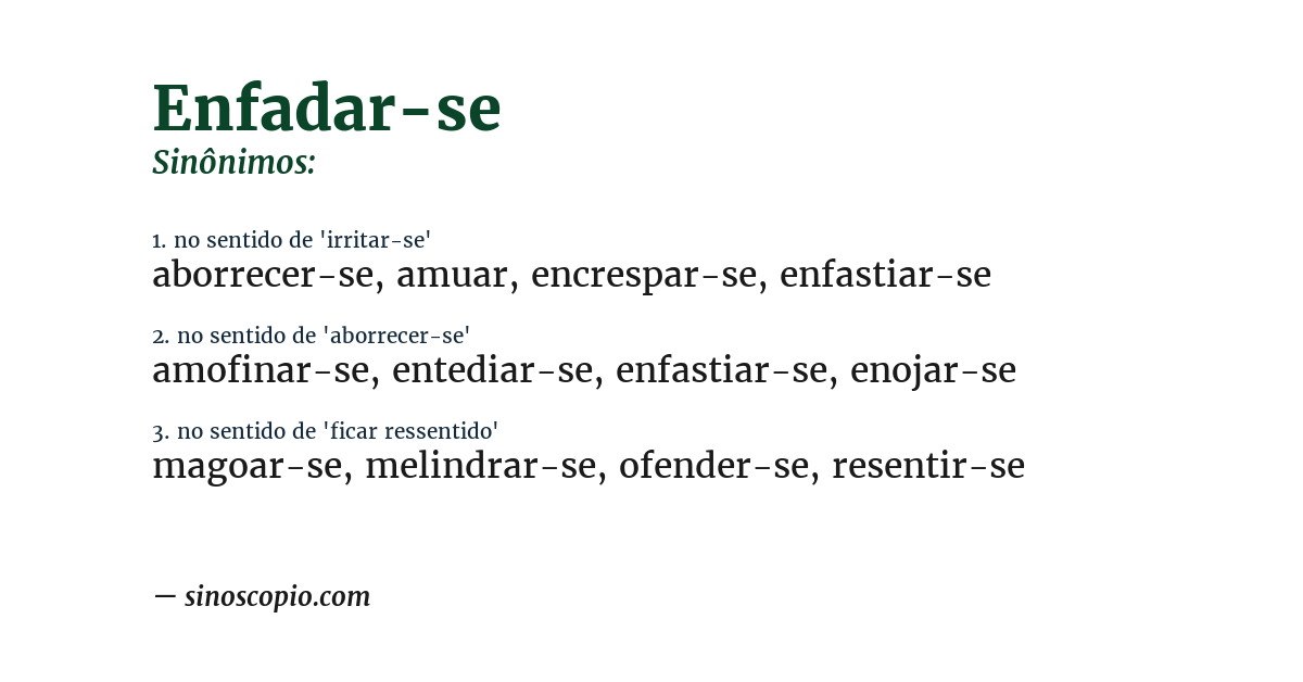 Sinônimo de enfadar-se