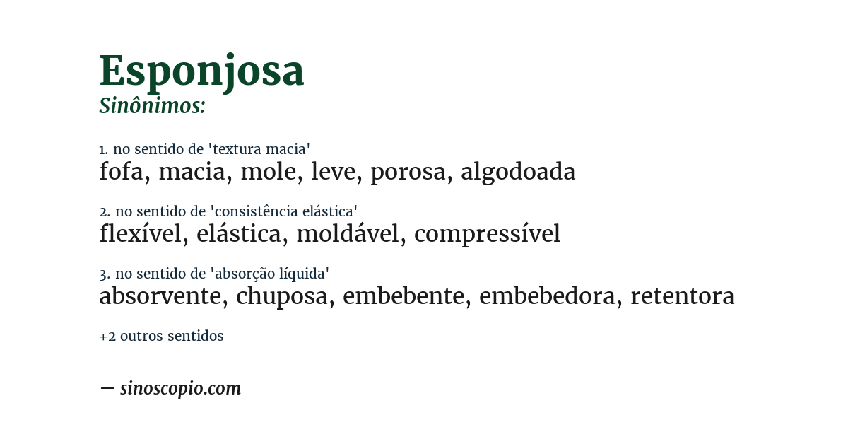 Sinônimo de esponjosa