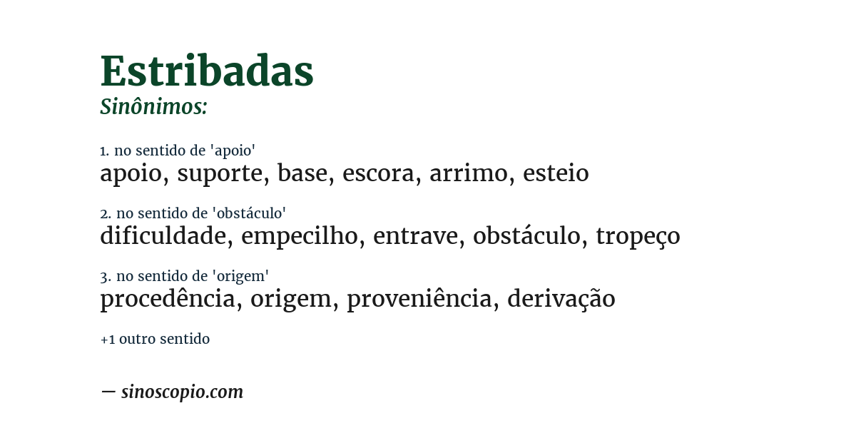 Sinônimo de estribadas