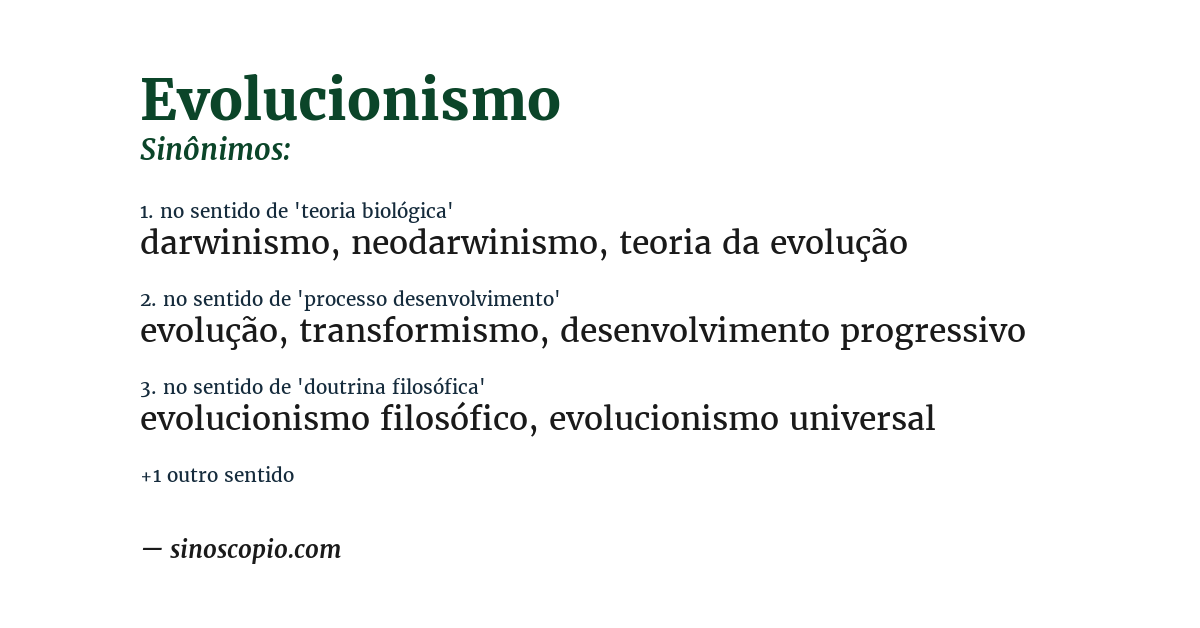 Sinônimo de evolucionismo