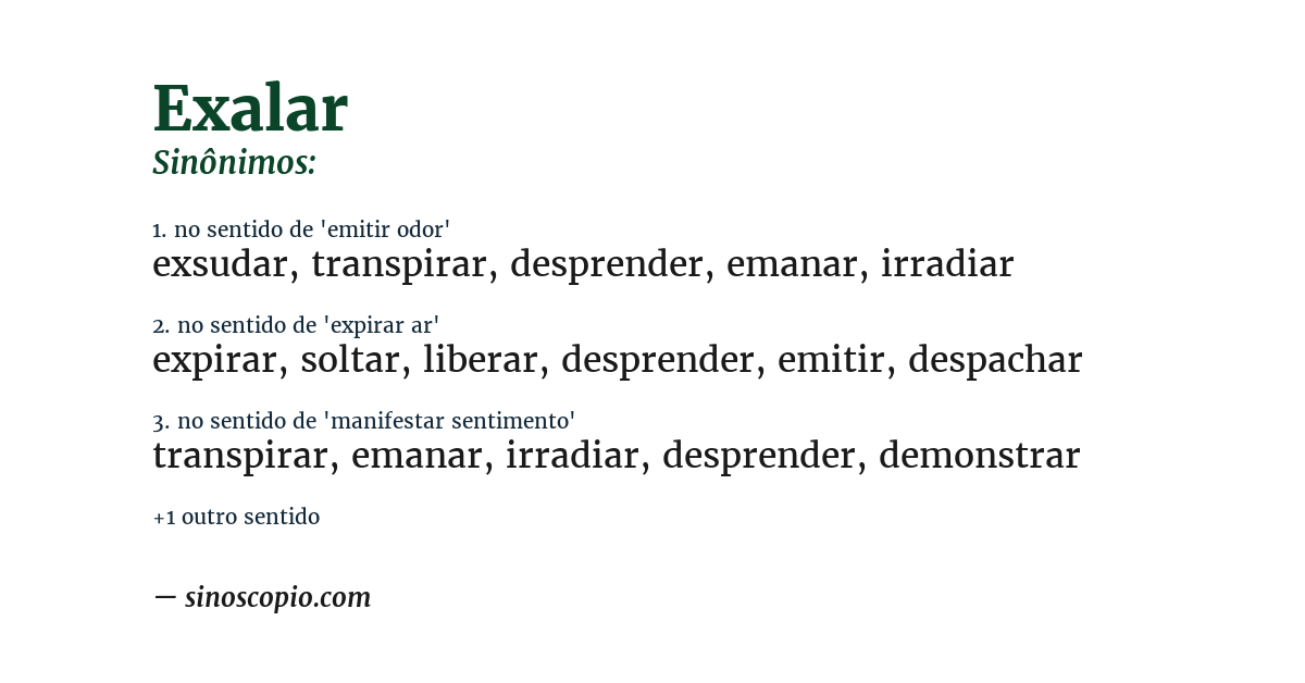 Sinônimo de exalar