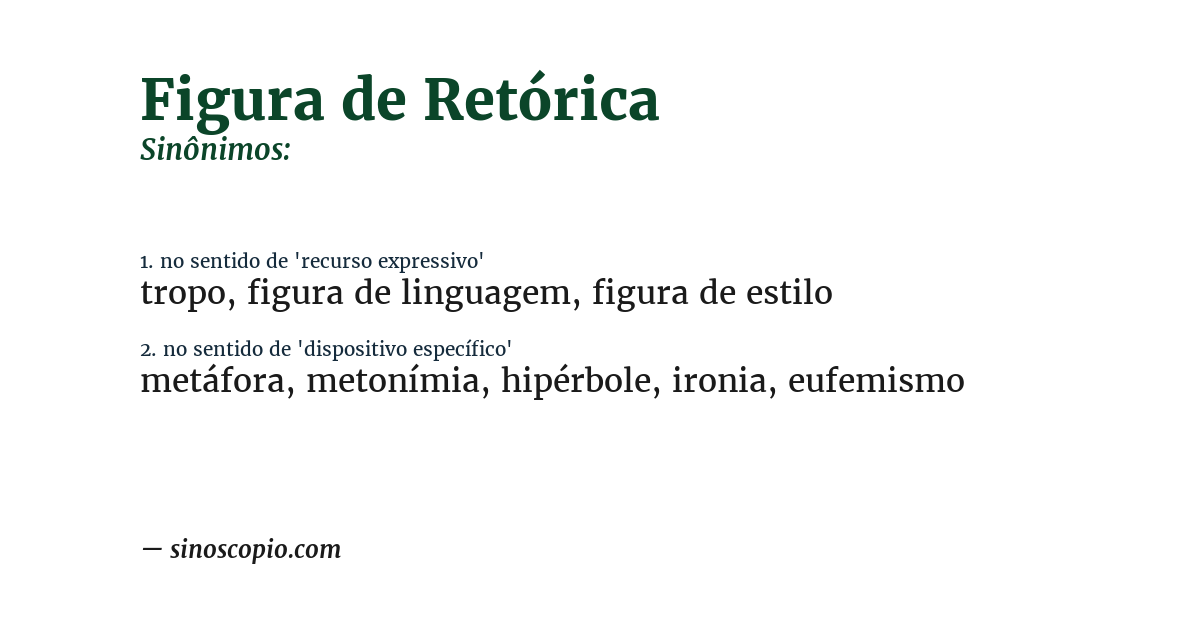 Sinônimo de figura de retórica