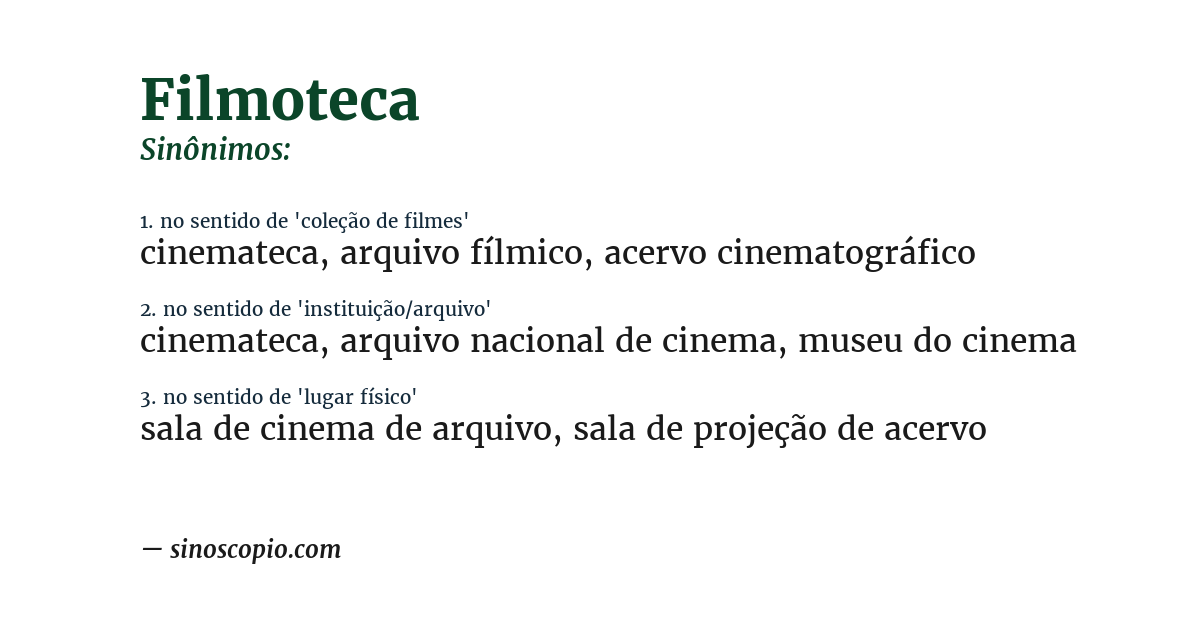 Sinônimo de filmoteca