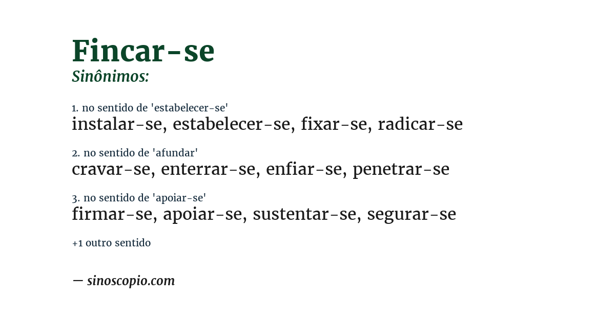 Sinônimo de fincar-se