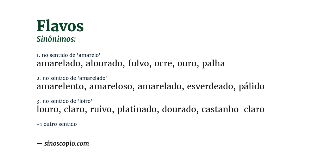 Sinônimo de flavos