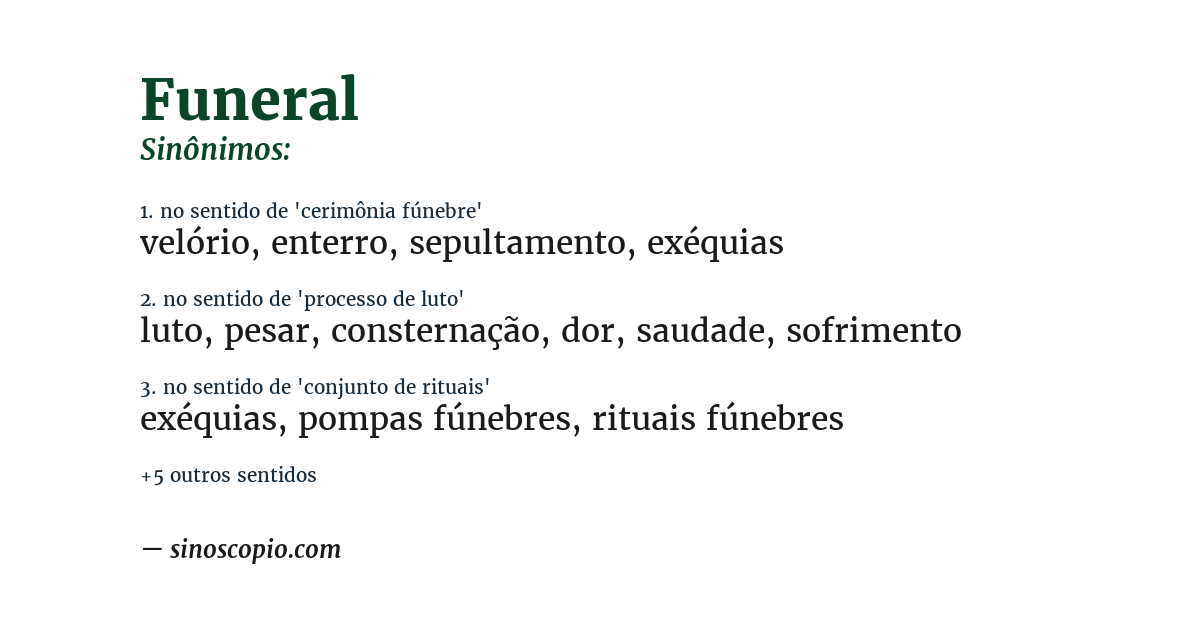 Sinônimo de funeral