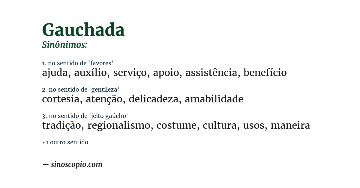 Sinônimo de gauchada